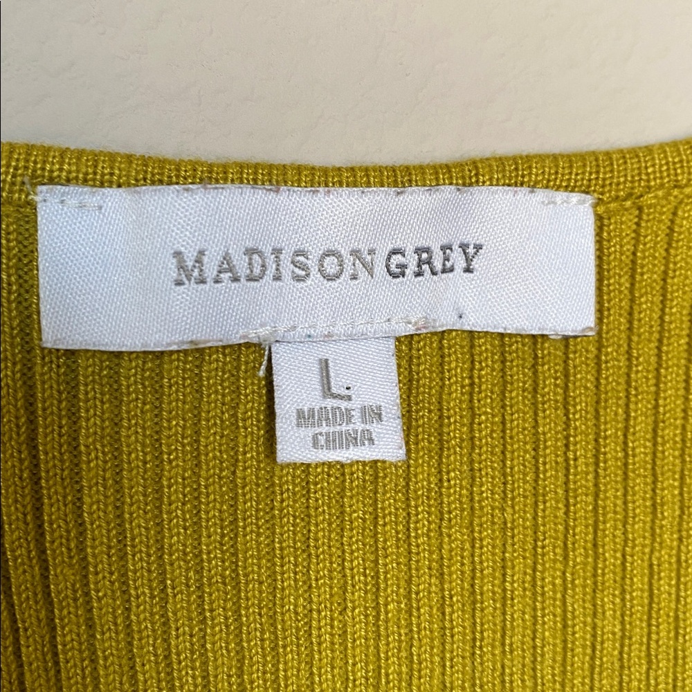 Madison Grey Chartreuse Ribbed Sweater - Picture 3 of 5
